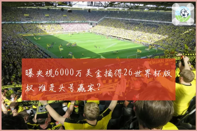 曝央视6000万美金摘得26世界杯版权 谁是头号赢家？